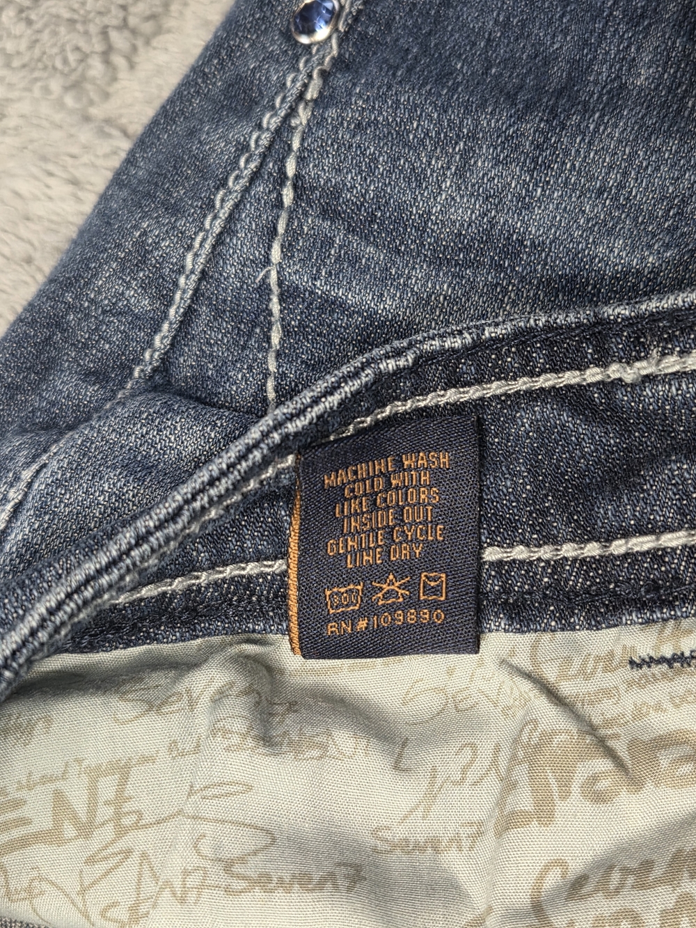 Seven7 Women's Blue Jeans Rhinestone Size 12 Boot Cut Medium Wash - Picture 10 of 14